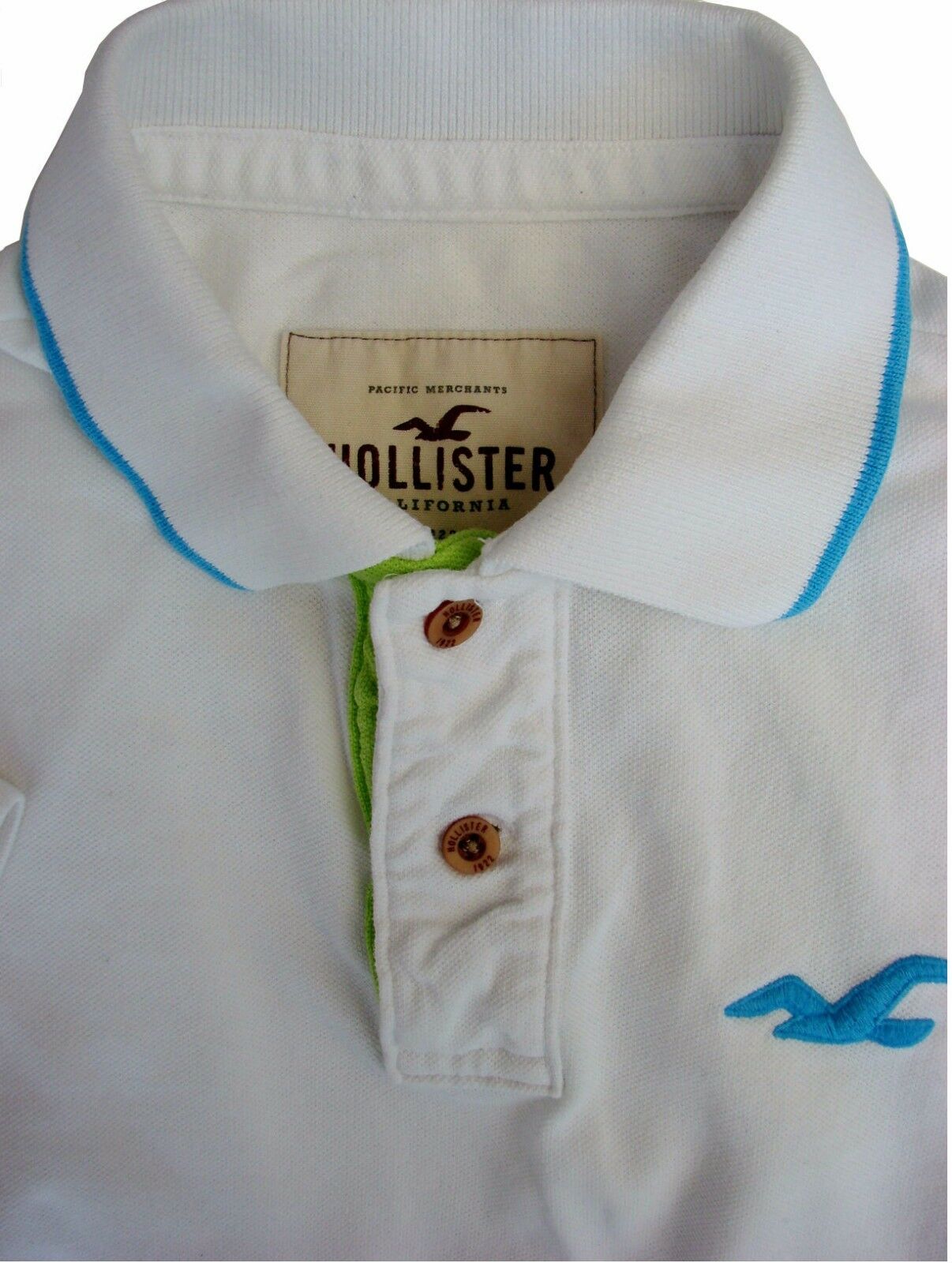 HOLLISTER Polo T-Shirt Mens S White SLEEVE -