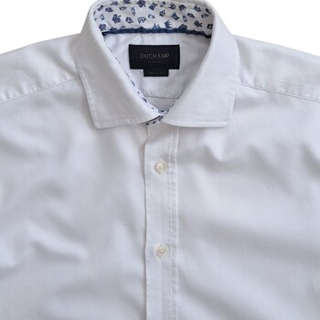 DUCHAMP LONDON Shirt Mens 15 S White - Herringbone TAILORED FIT - Brandinity