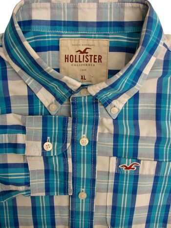 hollister blue and white shirt