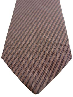 HUGO BOSS Mens Tie Light Tan - Stripes SKINNY