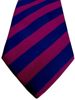 MARKS & SPENCER M&S Mens Tie Fuchsia & Dark Blue Stripes