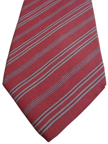 GIORGIO ARMANI Mens Tie Salmon – Grey Stripes
