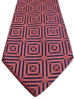 MALCOLM LEVENE Mens Tie Blue & Pink Stripes & Check - SHIMMERY