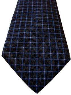 TM LEWIN Mens Tie Blue Squares & Pink Dots