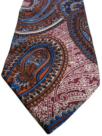 GIANFRANCO FERRE Mens Tie Blue & Brown Paisley SKINNY