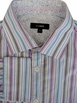 PETER WERTH Shirt Mens 15.5 M Multi-Coloured Stripes