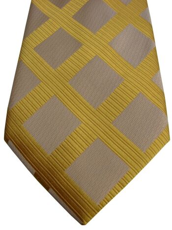 TM LEWIN Mens Tie Gold - Check