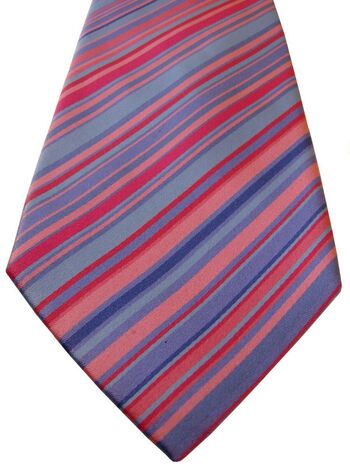 TM LEWIN Mens Tie Pink & Blue Stripes