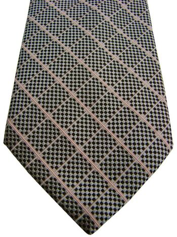 CERRUTI 1881 Mens Tie Black & Cream Squares Check