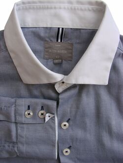PETER WERTH Shirt Mens 14.5 S Grey – White Collar