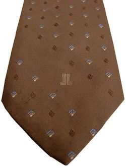 LANVIN PARIS Mens Tie Brown - Shapes SKINNY