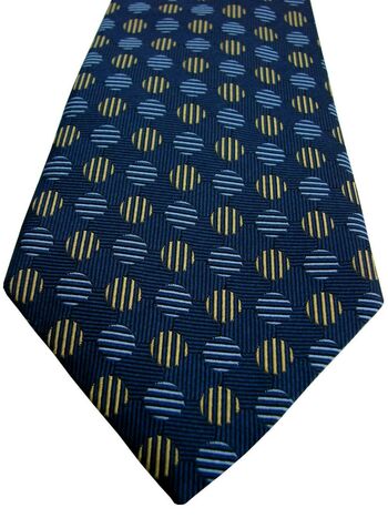 THOMAS PINK Mens Tie Dark Blue – Blue & Gold Polka Dots