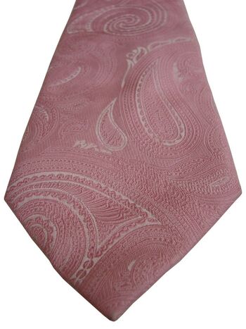 TM LEWIN Mens Tie Pink & White Paisley