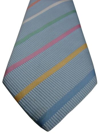 CHARLES TYRWHITT - SEVENFOLD Mens Tie Light Blue – Multi-Coloured Stripes