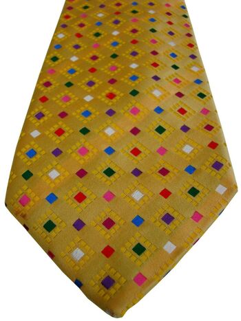 CHARLES TYRWHITT Mens Tie Yellow – Multi-Coloured Squares