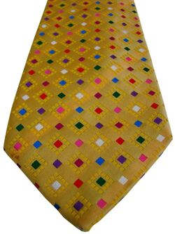 CHARLES TYRWHITT Mens Tie Yellow – Multi-Coloured Squares
