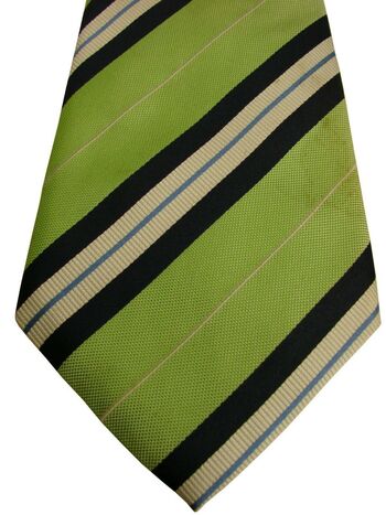 SAMUEL WINDSOR - SEVENFOLD Mens Tie Green - Stripes
