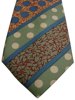 AUSTIN REED Mens Tie Multi-Coloured Polka Dots & Stripes