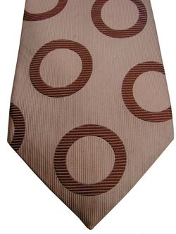 JOHN FRANCOMB TM LEWIN Mens Tie Brown Polka Dots