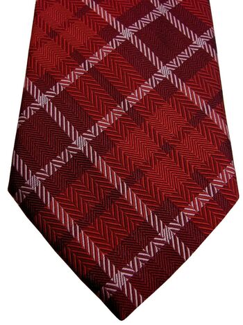 AUSTIN REED Mens Tie Red & Pink Check