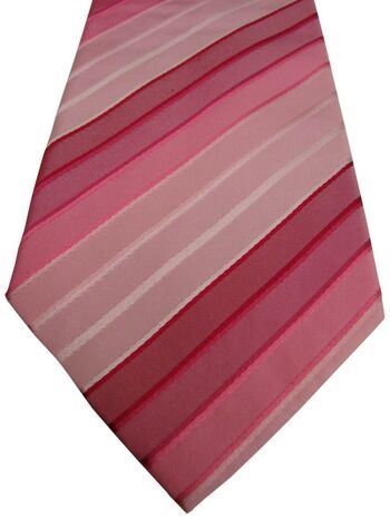 SIMON CARTER Mens Tie Multitude Of Pink Stripes NEW BNWT