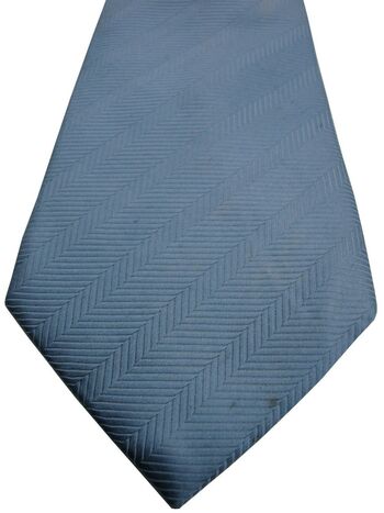 HAWES & CURTIS Mens Tie Blue - Stripes HERRINGBONE