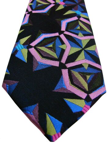 HOWICK Mens Tie Multi-Coloured Shapes SKINNY