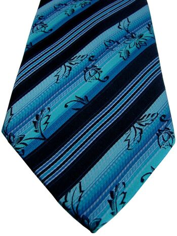 JANE IT EXCLUSIVE Mens Tie Blue - Stripes & Flowers