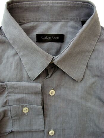 CALVIN KLEIN Shirt Mens 16 M Grey