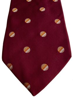 CHARLES TYRWHITT Mens Tie Burgundy Multicoloured Polka Dots