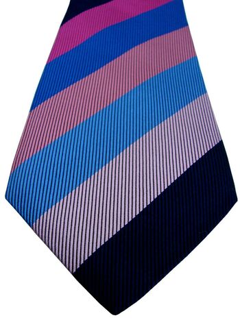CHARLES TYRWHITT Mens Tie Blue & Pink Stripes