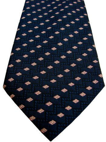 MOSCHINO Mens Tie Dark Blue – Pink Diamonds & Zig Zag