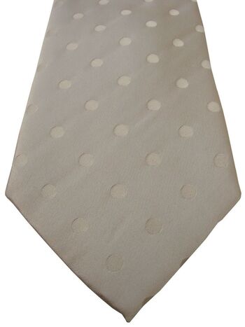 TM LEWIN Mens Tie White – White Polka Dots NEW