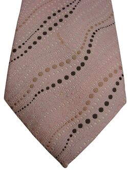 AUSTIN REED Mens Tie Pink – Wavy Polka Dots