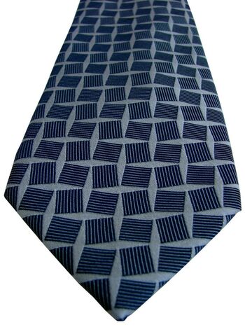 CHARLES TYRWHITT Mens Tie Black Lined Squares NEW