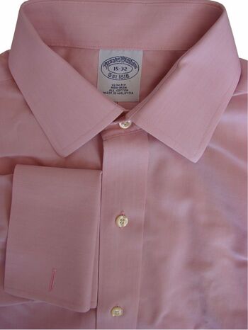 BROOKS BROTHERS Shirt Mens 15 S Pink SLIM FIT NON IRON