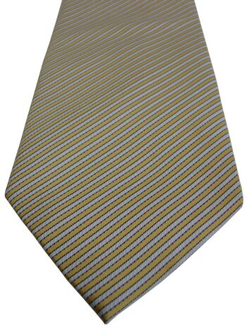 HAWES & CURTIS Mens Tie White & Yellow Stripes