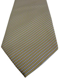 HAWES & CURTIS Mens Tie White & Yellow Stripes