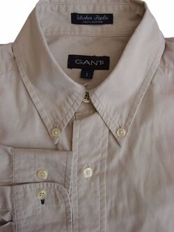 GANT Shirt Mens 14.5 S Light Grey WASHER POPLIN