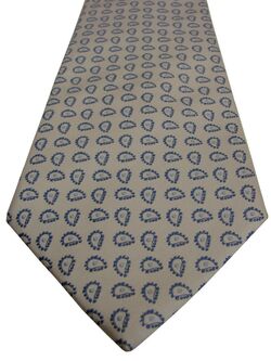 TM LEWIN Mens Tie White - Blue Tear Drops