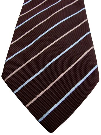 GANT USA Mens Tie Brown – Light Blue & Beige Stripes