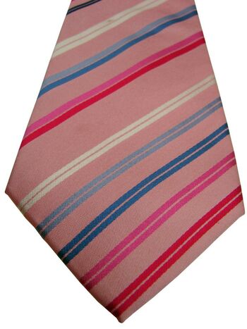 TM LEWIN Mens Tie Pink – Multi-Coloured Stripes