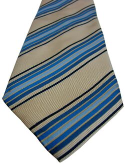 CHARLES TYRWHITT Mens Tie Gold - Blue Stripes