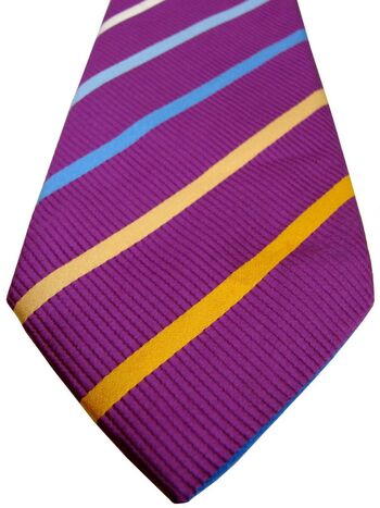 CHARLES TYRWHITT Mens Tie Purple – Multi-Coloured Stripes SEVENFOLD