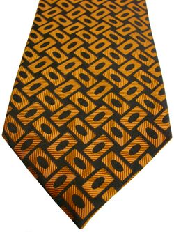 VAN LAACK Mens Tie Gold - Rectangles