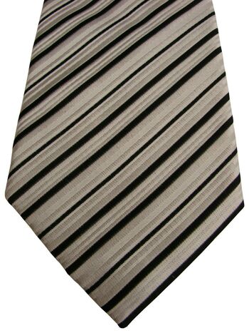 GUTHRIE & VALENTINE Mens Tie Black White Stripes NEW