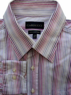 CARDUCCI Shirt Mens 17 L Multi-Coloured Stripes REGULAR FIT