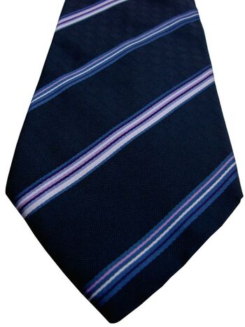 ETRO Mens Tie Dark Blue - Multi-Coloured Stripes