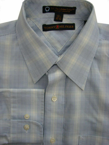 TOMMY HILFIGER TLF – THE LIFETIME Shirt Mens 15.5 M Blue & White Check