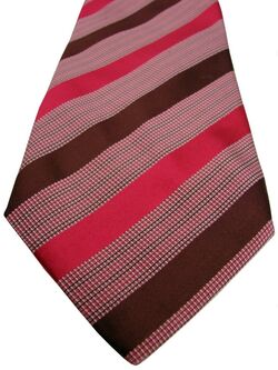 CHARLES TYRWHITT Mens Tie Brown & Fuchsia Stripes